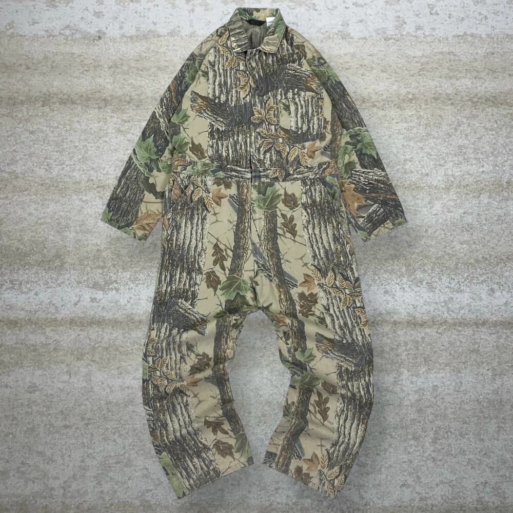 Vintage 90s LR Liberty Realtree Coveralls Mens L Baggy Wide Leg Fit Hunting Camo